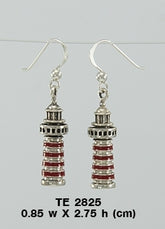 West Quoddy Lighthouse ~ Sterling Silver Hook Earrings